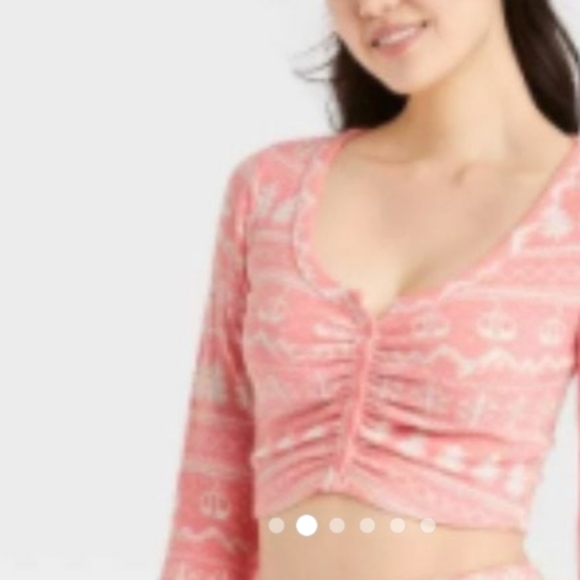 Colsie Women's Holiday Print Cardigan - Picture 4 of 7